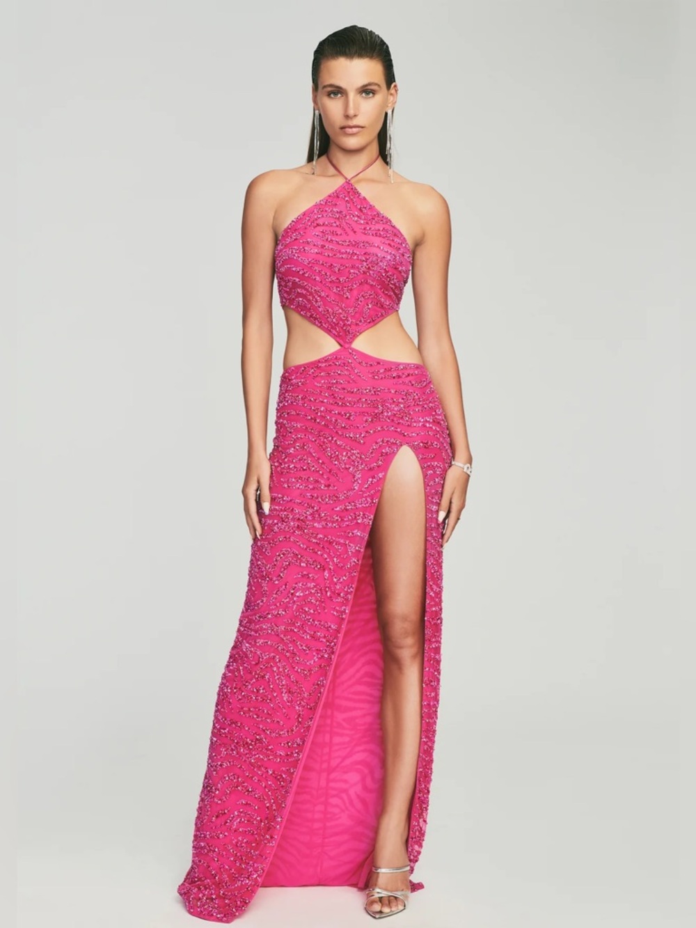 Retrofete Hendrix Dress in Fuchsia Rose Tiger Stripe